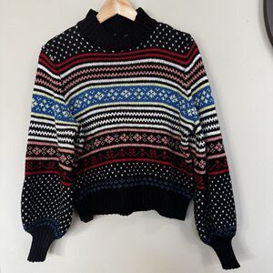 American Eagle Bubble Sleeve Sweater Size Small colorful Y2K